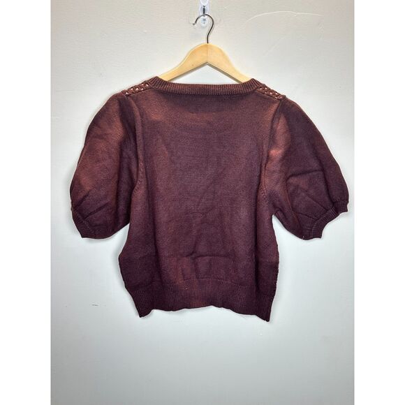 Stitches + Stripes Women's SSFW23-29 Size XL Brown Perforated Sweater Top NWT - Picture 2 of 5